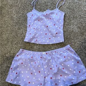 New with tags Florence by mills Heart Patterned Purple Sleepwear Set